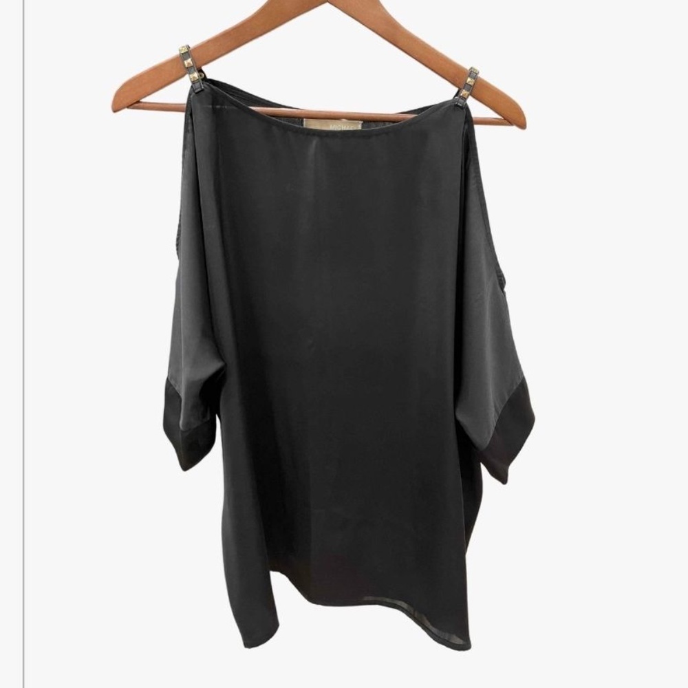 Michael Kors Silky Off the Shoulder Studded Top